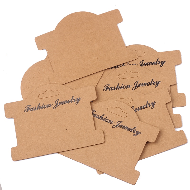 10pcs/lot Retro Brown Necklace Card Jewelry Bracelet Necklace Display Earring Favor Marking Garment Prices Label Tags