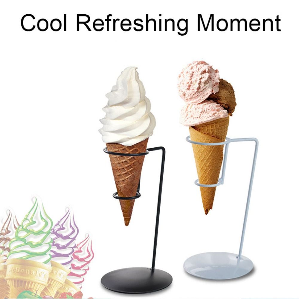 High Iron Ice Cream Holder Display Rack Ice Cream Sweet Cone Holder Sweet Cone Sundae Dessert Stand Kitchen