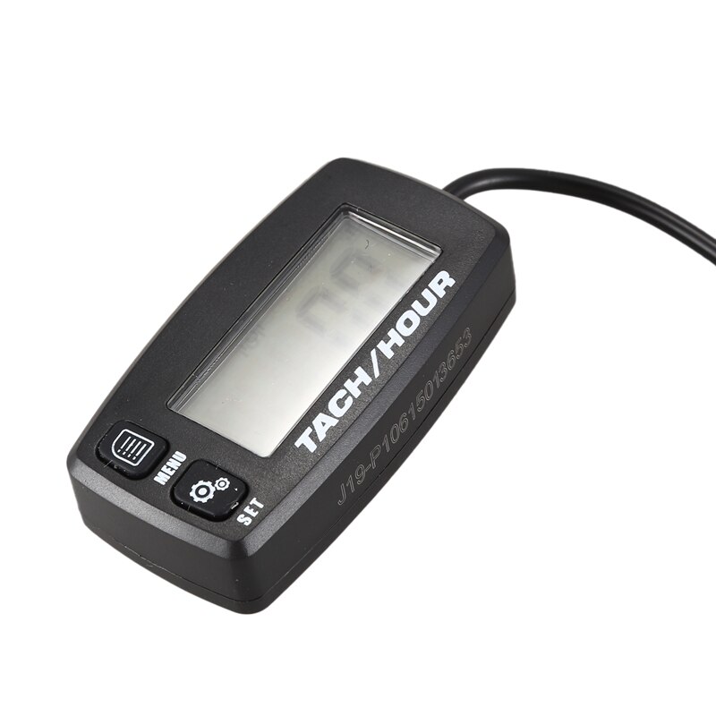 Shgo -1 Pcs Zwart Toerenteller Digitale Inductieve Tach Urenteller Resettable Toerenteller Voor Motorfiets Marine Boot Atv S