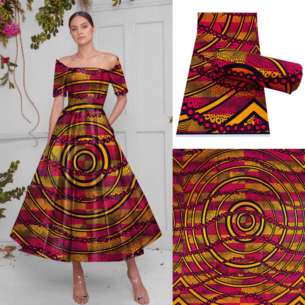 ankara Afrikanischen Drucke Batik Pagne Echt Wachs Stoff Afrika NäHenne Hochzeit Kleid Handwerk Material 100% Baumwolle Tissu 6 Meter