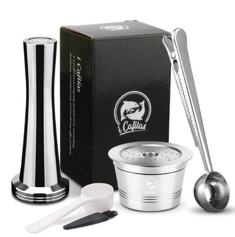 ICafilas wiederverwendbar Edelstahl Crema Kaffee Kapsel Filter manipulieren Löffel Für Caffitaly Rubin Tchibo Cafeteira Espresso Maschine: 1Caffitaly1manipulieren1Sp