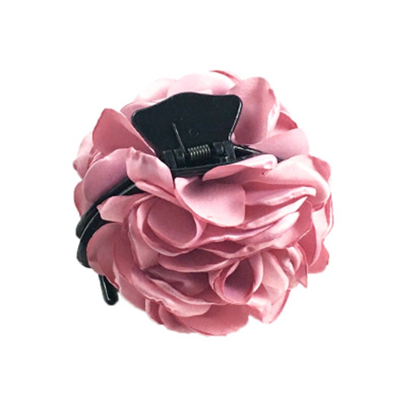 Cloth Rose Flower 1pc Women Ponytail Barrette Jaw Clip Double Sided Flower Accessories Decoration Bow Hair Claw: 4