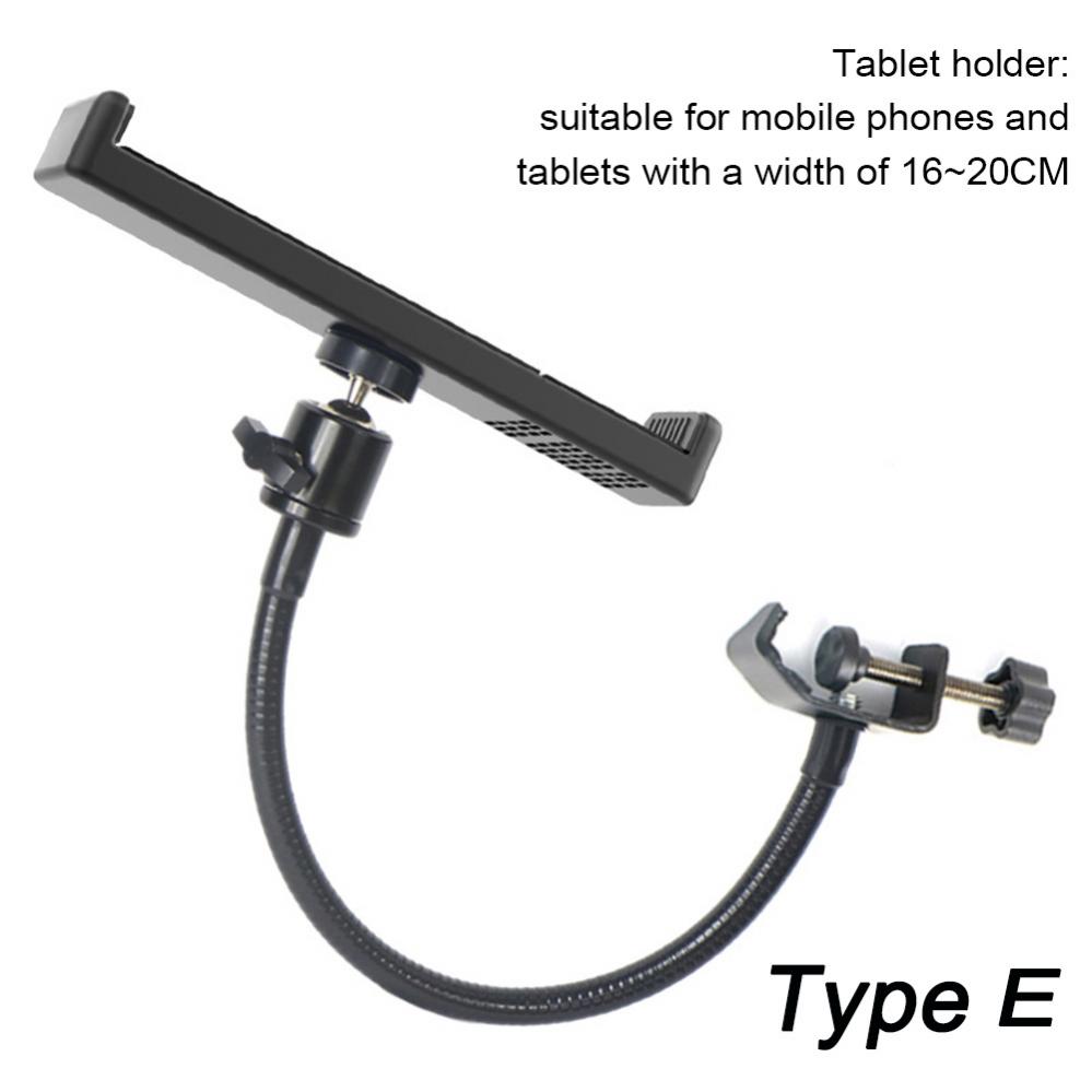 Universal Microphone Mobile Phone Tablet Stand Bracket HolderS Hose Adjustable Clip Shockproof Frame Tripod Accessories: Type-E