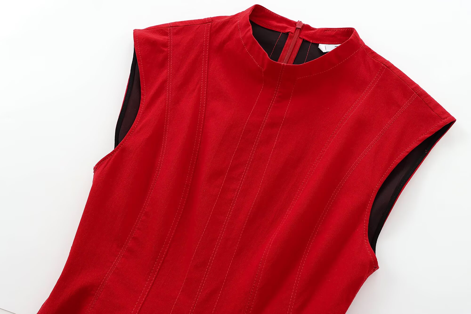 Tangada 2025 Frauen rot A-Linie Kleid ärmellos Damen sexy Kleid PH069