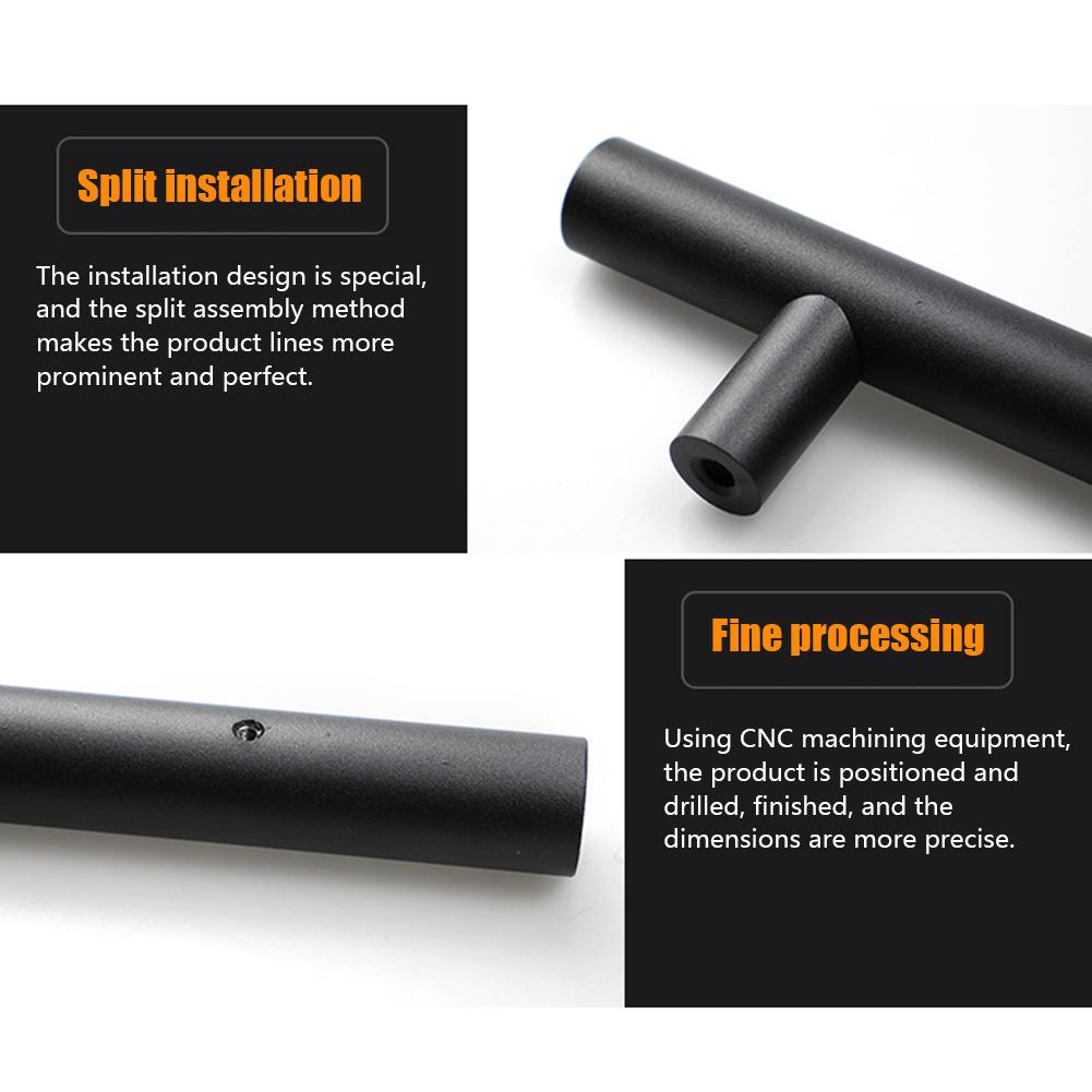 Black Matte Door Handle Barn Garage Durable American Handle Sided Indoor Wooden Door Universal Replacement Furniture