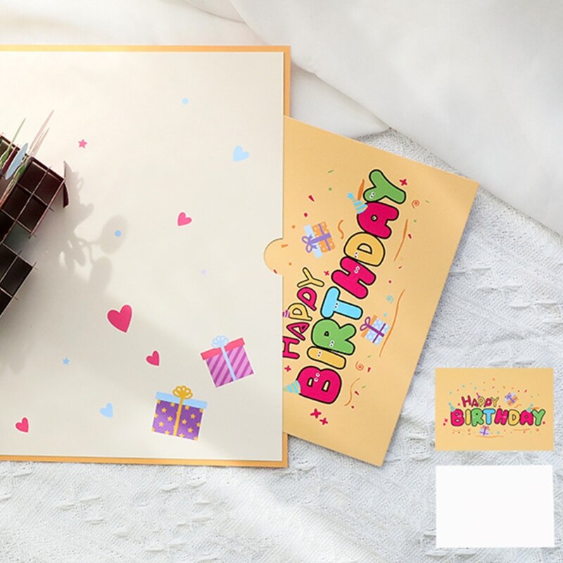 Great Cards Presents for Families Partner Classmates Birthday Greeting Small Kits 3D Greet Cards 15cm Width
