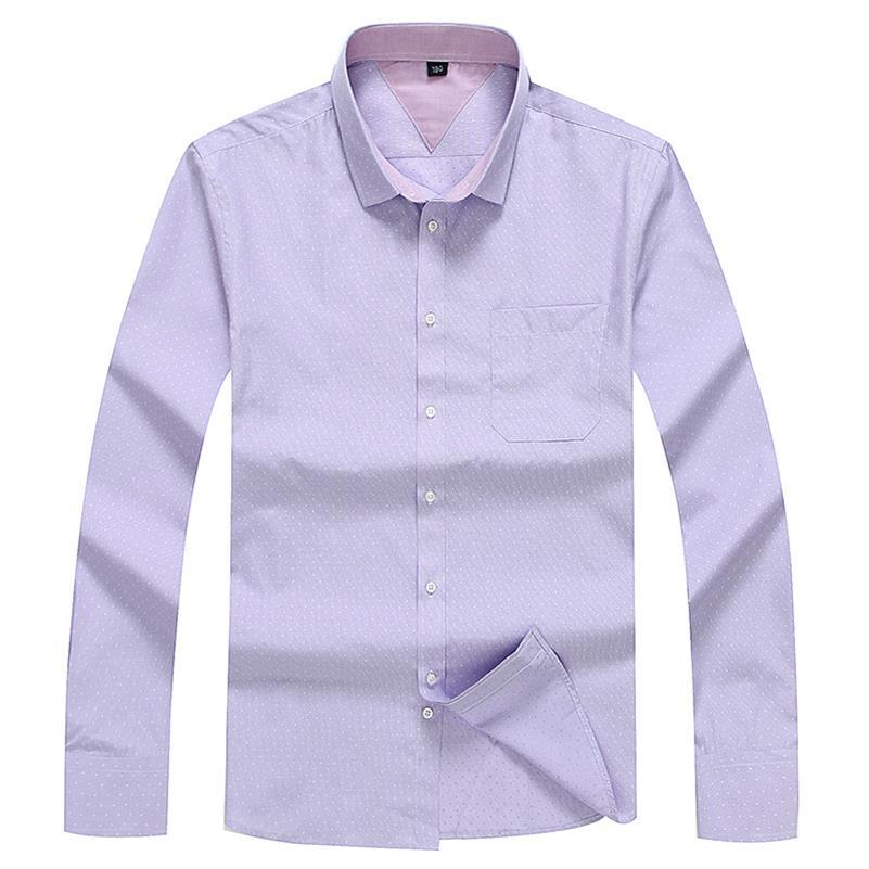 Pluss størrelse 8xl 7xl 6xl 5xl merke menn klær slim fit menn langermet skjorte herre prikkete casual herre skjorte sosial stor størrelse: 2 / 6xl