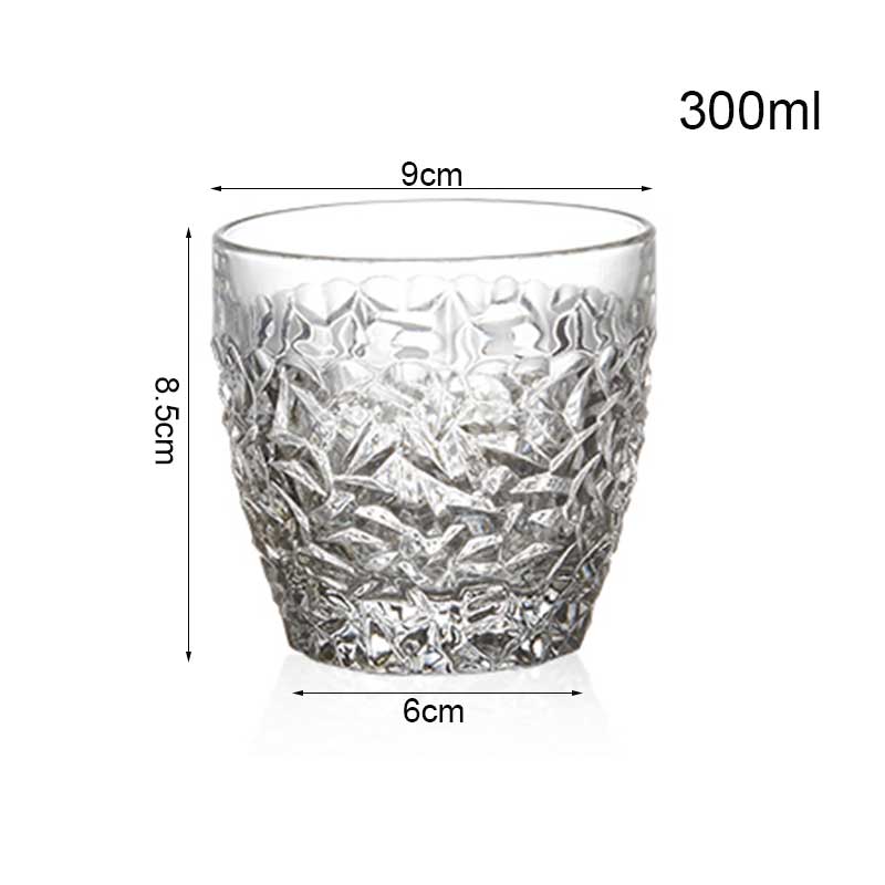 2 stk gennemsigtigt relief glas kop bar øl whisky vin juice glas hjemmekontor drikkeglas drinkware 300ml szklanki