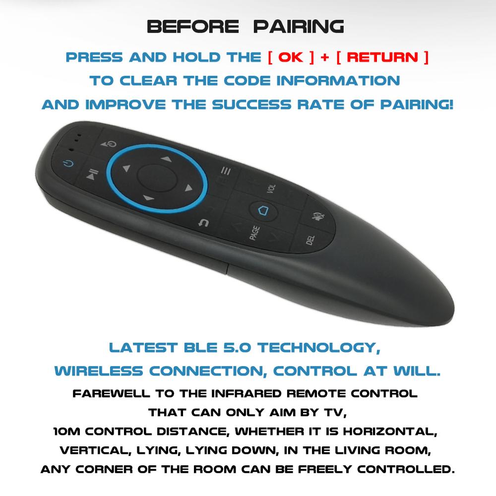 G10BTS Air Mouse IR Learning Gyroscope Bluetooth 5.0 Wireless Infrared Remote control for android tv box Powerpoint Presenter