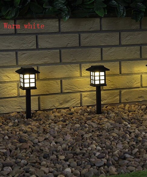 2pcs/Lot Solar Lantern Lawn Lamps Outdoor Garden Solar Spotlight Pathway Landscape Retro Solar Underground light: Warm white