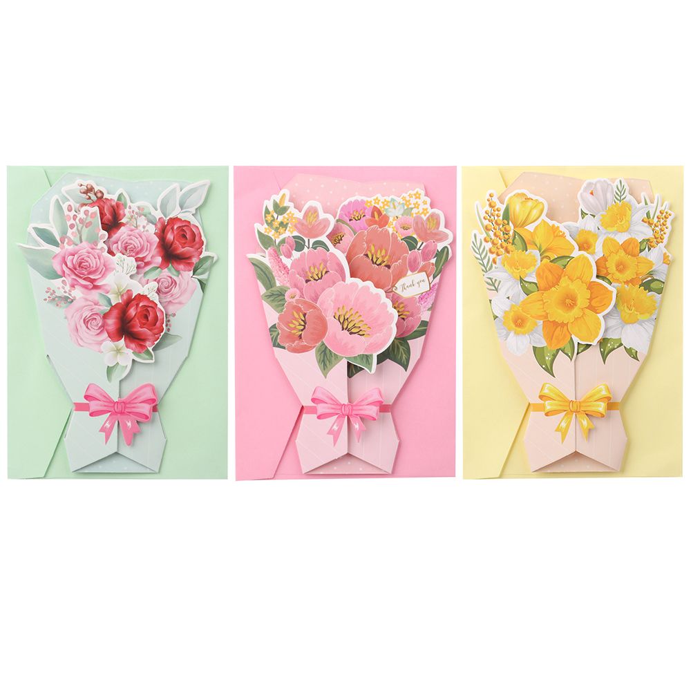 Supplies Blessing Words Card Wedding Invitation DIY Flower Series Card Birthday Greeting Card 3D Foldable Card
