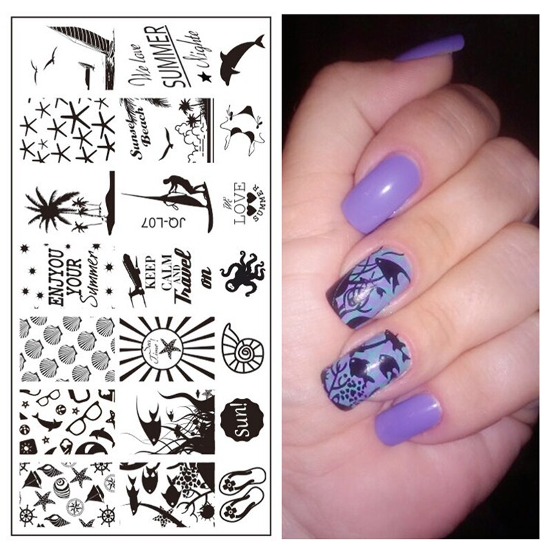 12 x 6cm rustfrit stål skønhed blonder billede nail art gør det selv billede printer manicure stencils negle stempling plader skabeloner