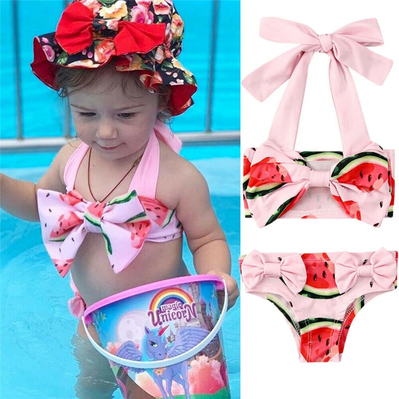 Børn baby vandmelon bikinier sommer pige badetøj baby badedragt toddler strandtøj badedragt baby piger tøj 1-6y