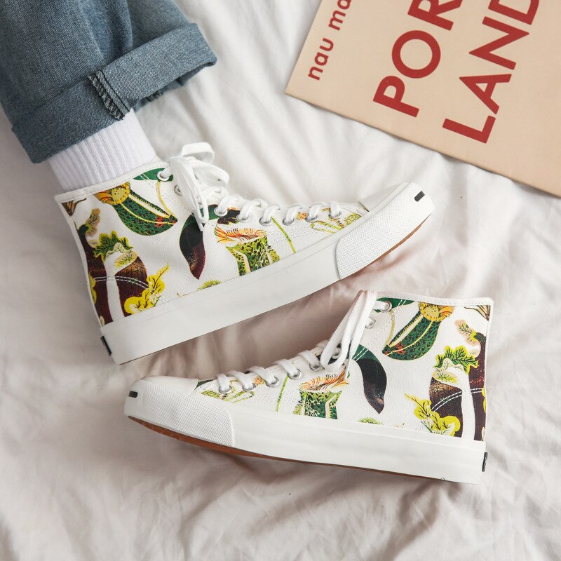 Luozheke canvas schoenen dames zomer sportschoenen platte witte schoenen dames herfst hoge skateboardschoenen