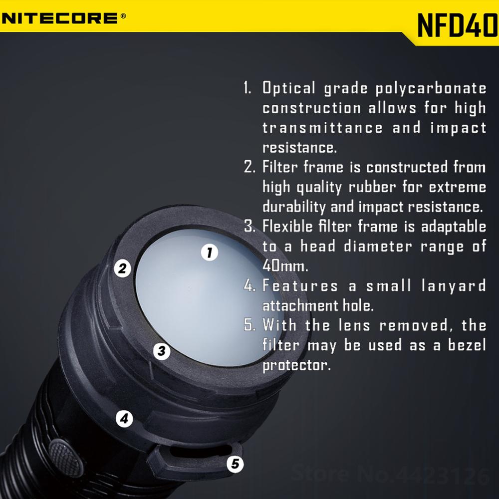 High Grade Nitecore RGB Lanterna Filter Diffused Mineral Coated Glass Lens For The Flashlight With Head Of 40mm EA41 P25 SRT7