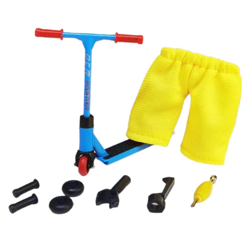 Mini trottinette à doigt, jouet interactif, Gadget, activité sensorielle, pour les tout-petits, Kit de Skateboard, lot de 10 pièces: Blue