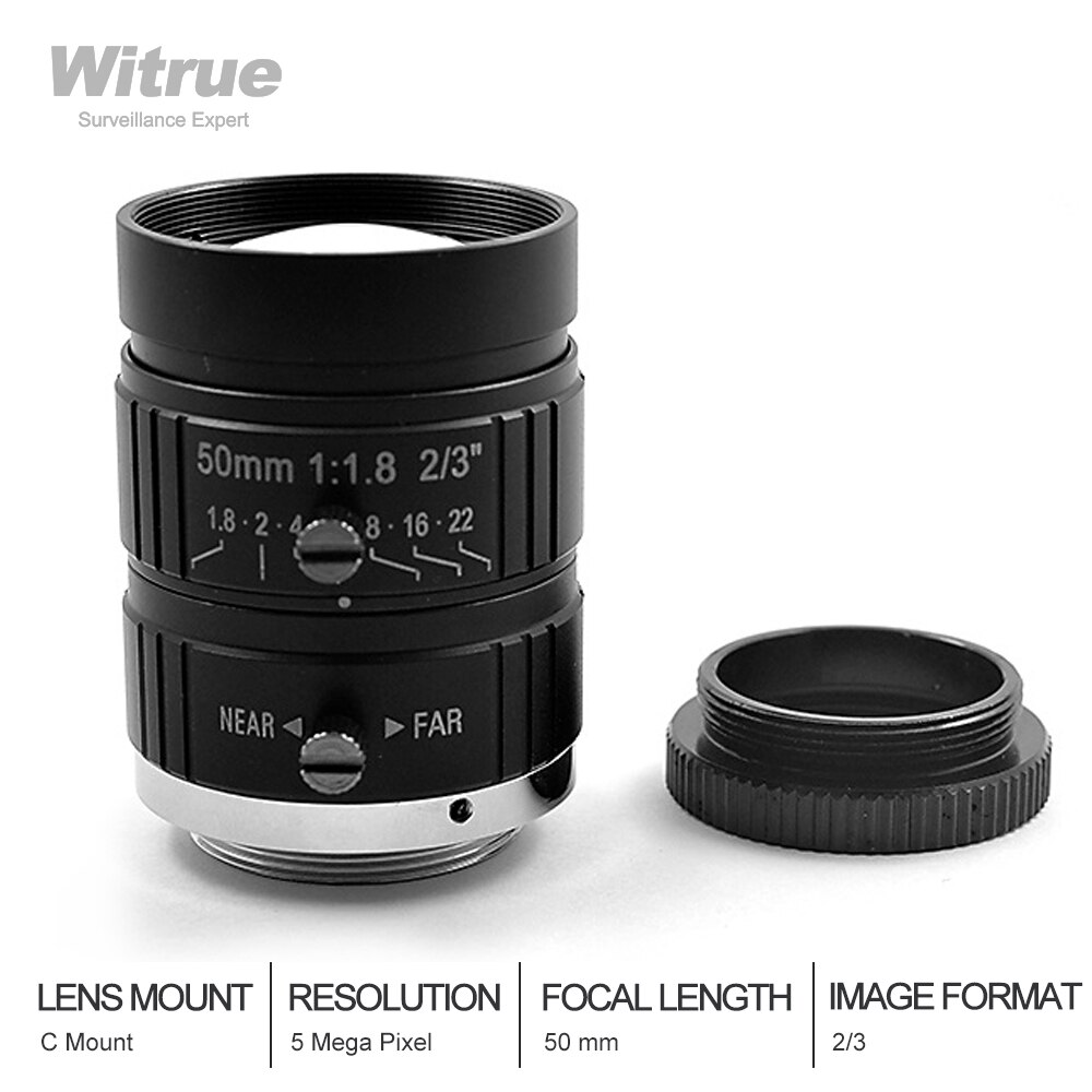 5 Mega Pixel HD 50mm LENS C Mount F1.8 Industrial lens Manual Iris CCTV Lens For Security Camera