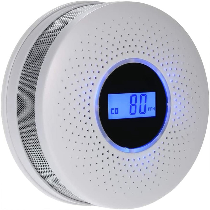 Carbon Monoxide and Smoke Combo Detector Battery Operated CO Alarm with LED Light Flashing Sound Warning: Default Title