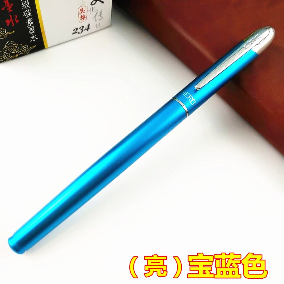 HERO 001 Fountain Pen 360 Degree Free Writing Fountain Pen Student Writing Calligraphy Pen 1PCS: Blue