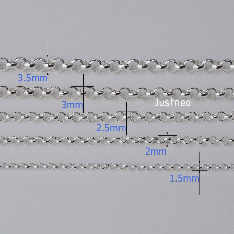 Chain Style Rope Curb Rollo Solid 925 Sterling Silver Rollo/Rolo Chain Loose R... – Vicedeal