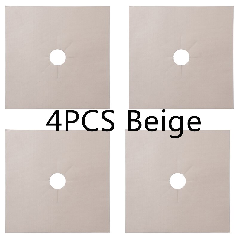 1/4 stk køkken rengøringspad gaskomfur beskyttelsesdæksel køkken tilbehør komfur dæksel rense pad bøsning komfur brænder låg: 27 x 27cm beige