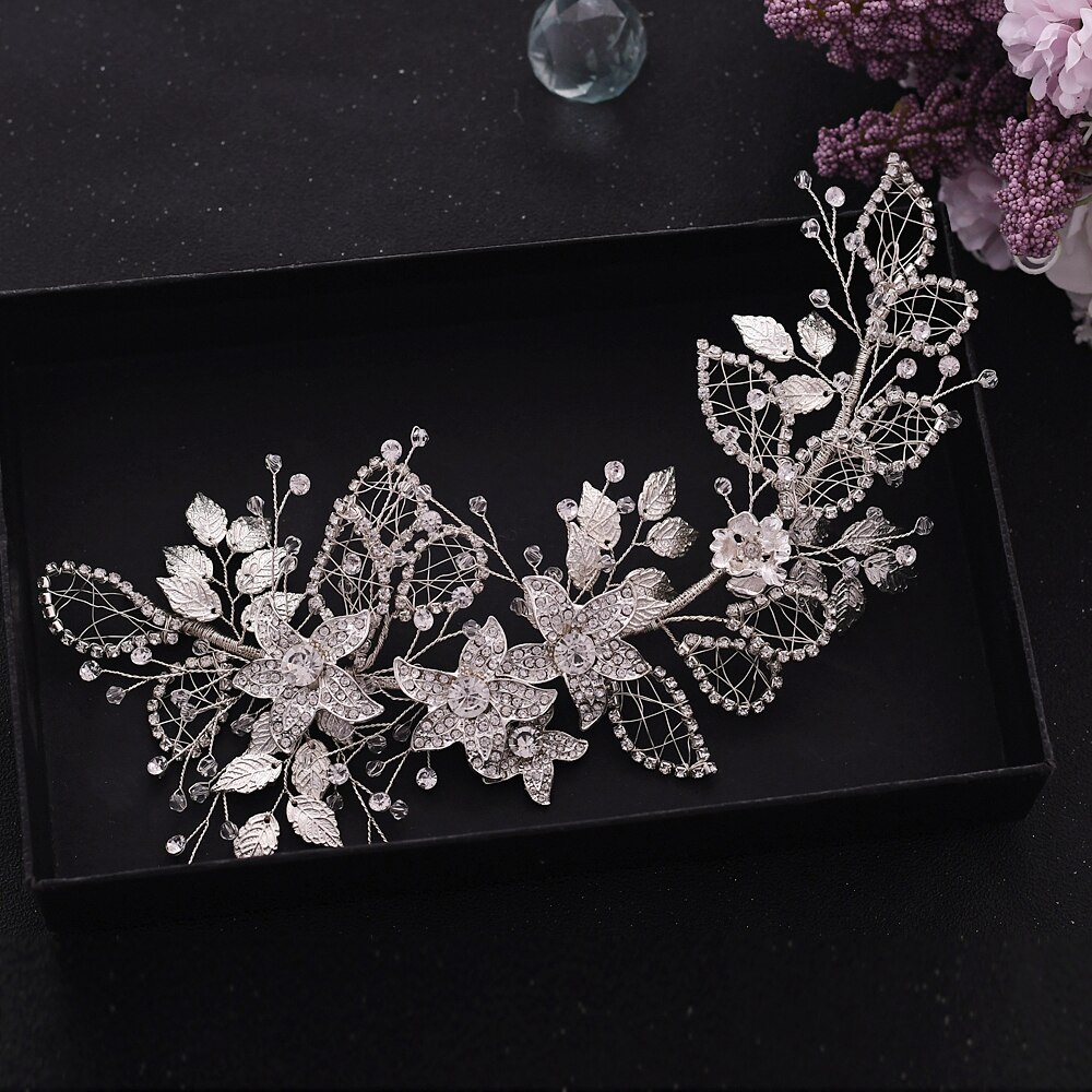 Sparkly Wedding Tiara Bruid Crown Bruids Haaraccessoires Crystal Hoofdtooi Rhinestone Hoofddeksels Bruids Haar Hoofdband Voor Vrouwen: HP282-S