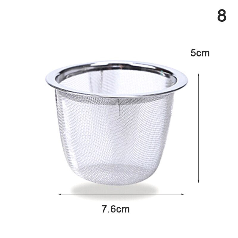 Reusable Stainless Steel Mesh Tea Infuser Strainer Teapot Tea Leaf Spice Filter Drinkware Kitchen Accessories Diameter 5-7.8CM: A8