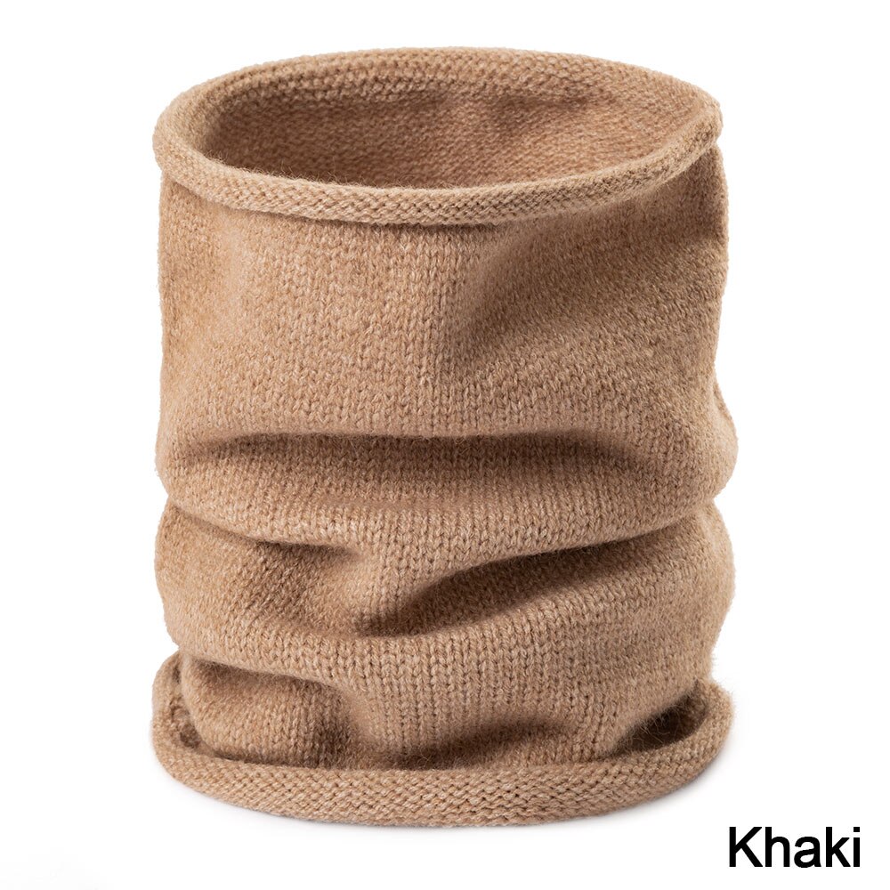 REAKIDS Inverno Sciarpa Del Bambino Per Le Ragazze E Ragazzi Carino Addensare Caldo O Anello Delle Donne Del Collare di Colore Solido del Cotone Lavorato A Maglia Sciarpa per L'uomo: khaki