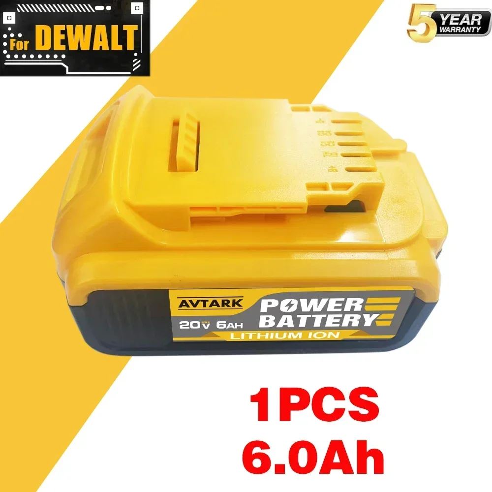 Batería DCB200 de 20V Compatible con herramientas eléctricas dewalt, herramienta eléctrica recargable de 18V y 12Ah, baterías de litio de 20V, 18 voltios, 18v, 12Ah: Rojo