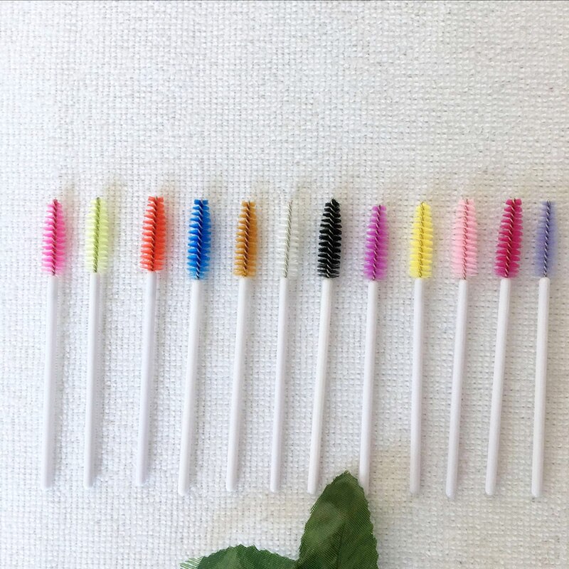 50 Pcs Disposable Eyelash Brushes Mascara Eye Lash Wand Microbrush Brushes for Women Eyelash Extension Makeup Tools