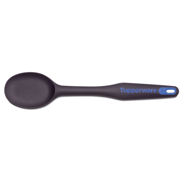 Tupperware-cuchara multiusos para cocinar, cuchara de mezcla negra y azul, cuchara de cocina superior, cuchara de cocina lista para retención: Cooking Spoon At Hand