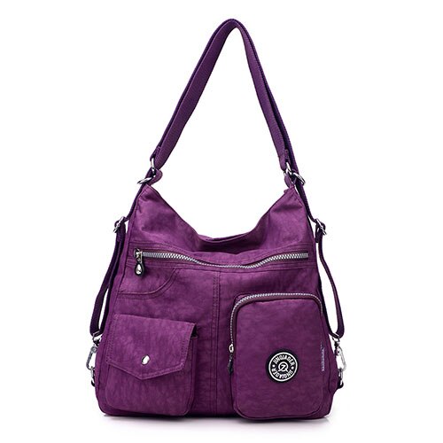 femmes sac Double sac à bandoulière sacs à main de créateur de en Nylon femme sac à main bolsas sac a main: VIOLET
