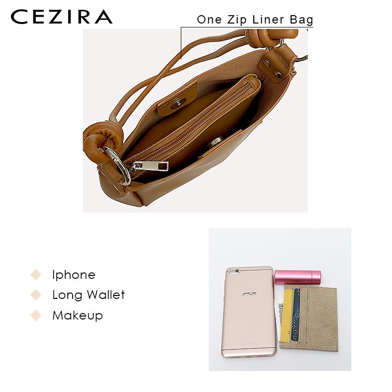 Cezira Luxe Pu Vegan Lederen Schoudertas Vrouwen Mode Zachte Onderarm Emmer Liner-Bag Hobo Vrouwelijke Grote Dagelijkse handtassen