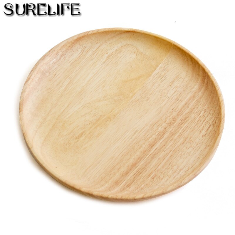 Wood Serving Plate, Wood Square & Round Serving Tray, Fruit Dessert Cake Snack Candy Platter Wooden Bowls