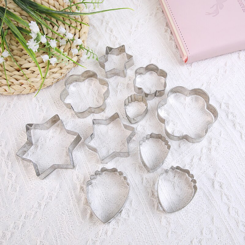 3Pc 4Pc Biscuit Cutter Mold Rvs Cookie Cutters Diy Cartoon Fondant Gebak Mold Voor Keuken Bakken Accessoires