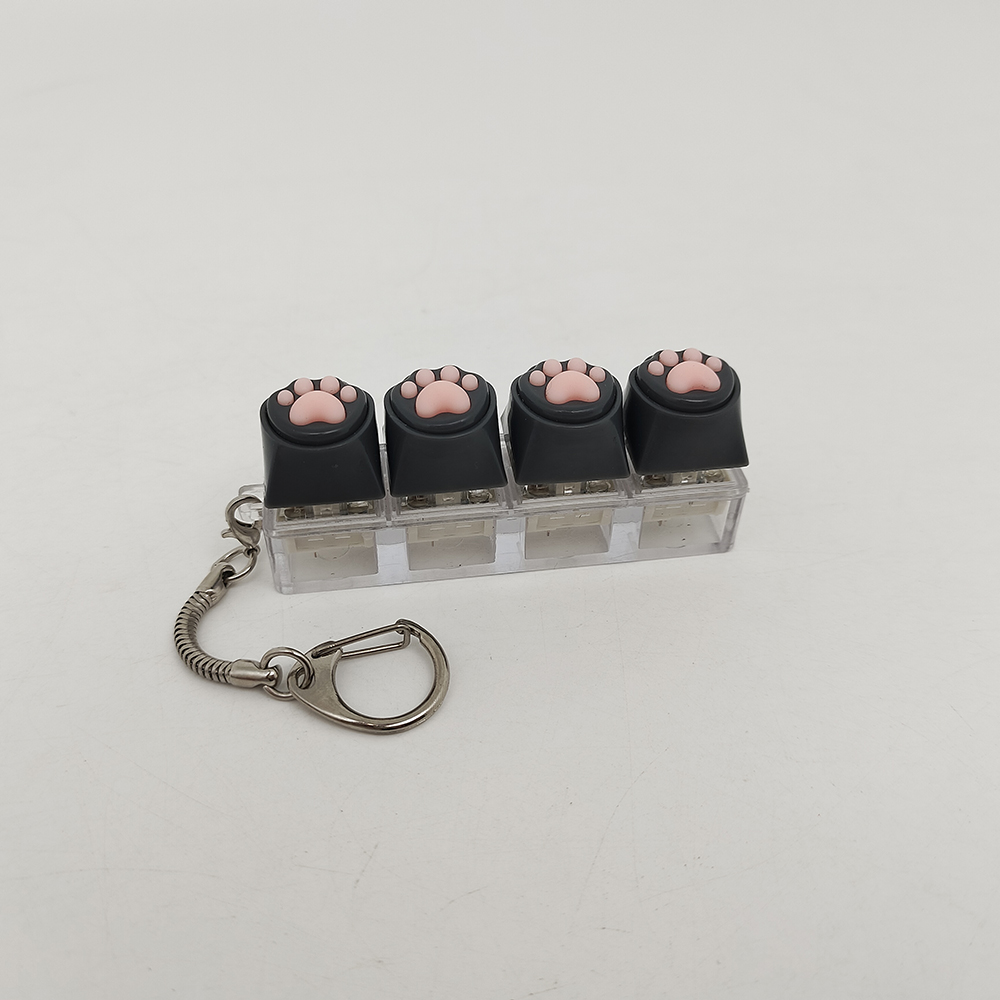 Siliconen zachte kat klauwen sleutelhanger sleutelhanger hanger mobiele telefoon rugzak hanger desktop accessoires decompressie pers gereedschap: Blue