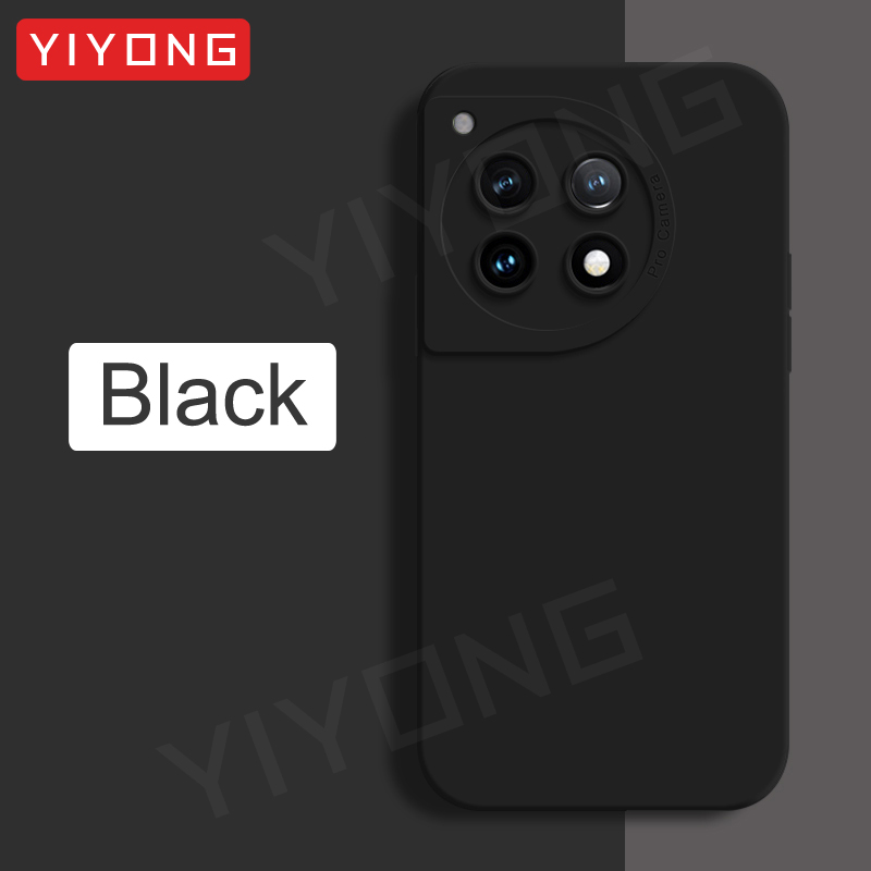 For OnePlus12 Case YIYONG Square Liquid Silicone Soft Cover For OnePlus 12 13 12R 13R One Plus 11 11R OnePlus12R OnePlus13 Cases: Denim / black