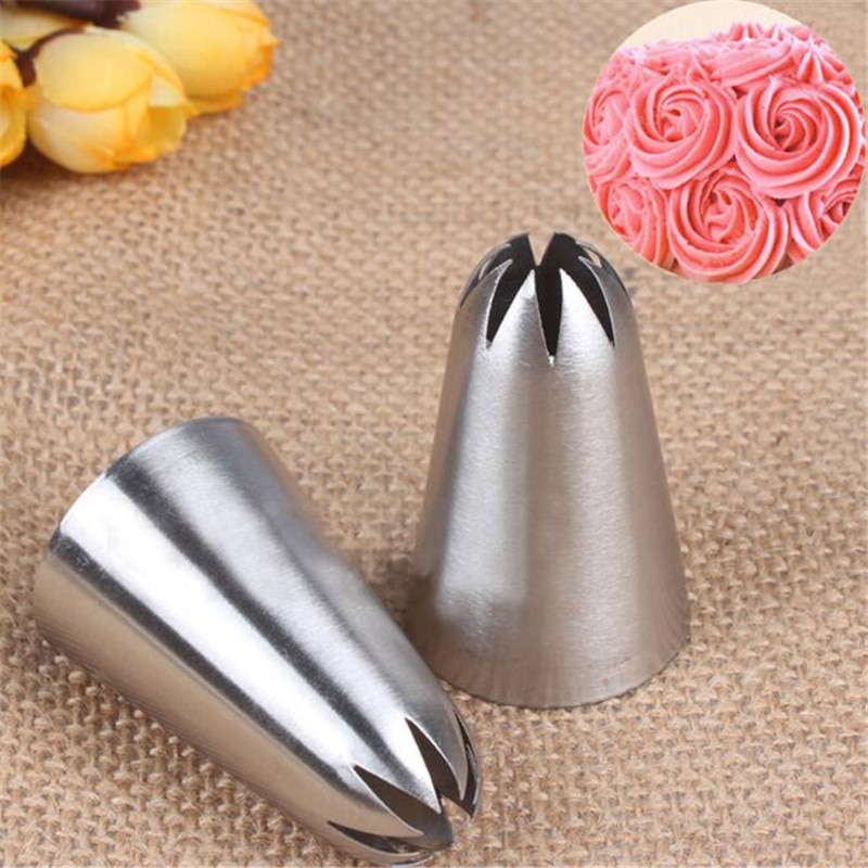 Grote Icing Piping Nozzles Voor Decorating Cake Bakken Cookie Cupcake Piping Nozzle Rvs Pastry Tips Tube # 1C