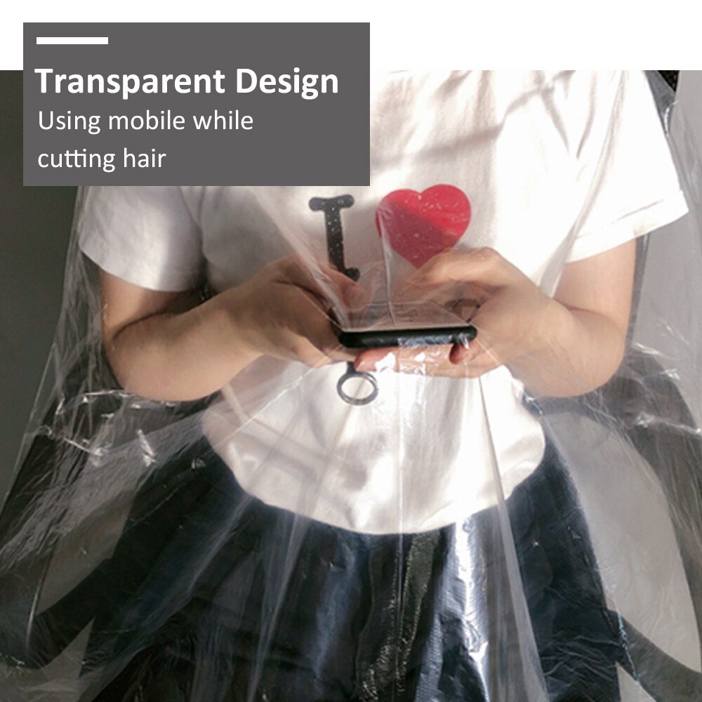 50/100 Pcs Disposable Hairdressing Capes PE Waterproof Apron Cutting Perm Dye Hair Cape Barber Transparent Hairdressing Cloth