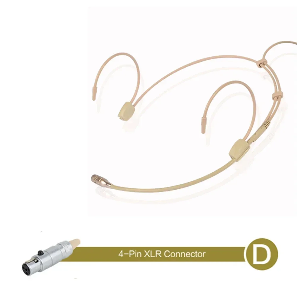 Ohrbügel-Mikrofon, am Kopf getragenes Headset-Mikrofon, omnidirektionales Kondensatormikrofon für mit Mikrofonabdeckung: orange