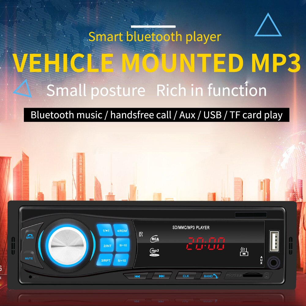 kebidu Handsfree MP3 Player In-dash 12V Car Radio 1 Din Bluetooth Car Stereo Support FM Mp3 USB WMA AUX IN Car Player
