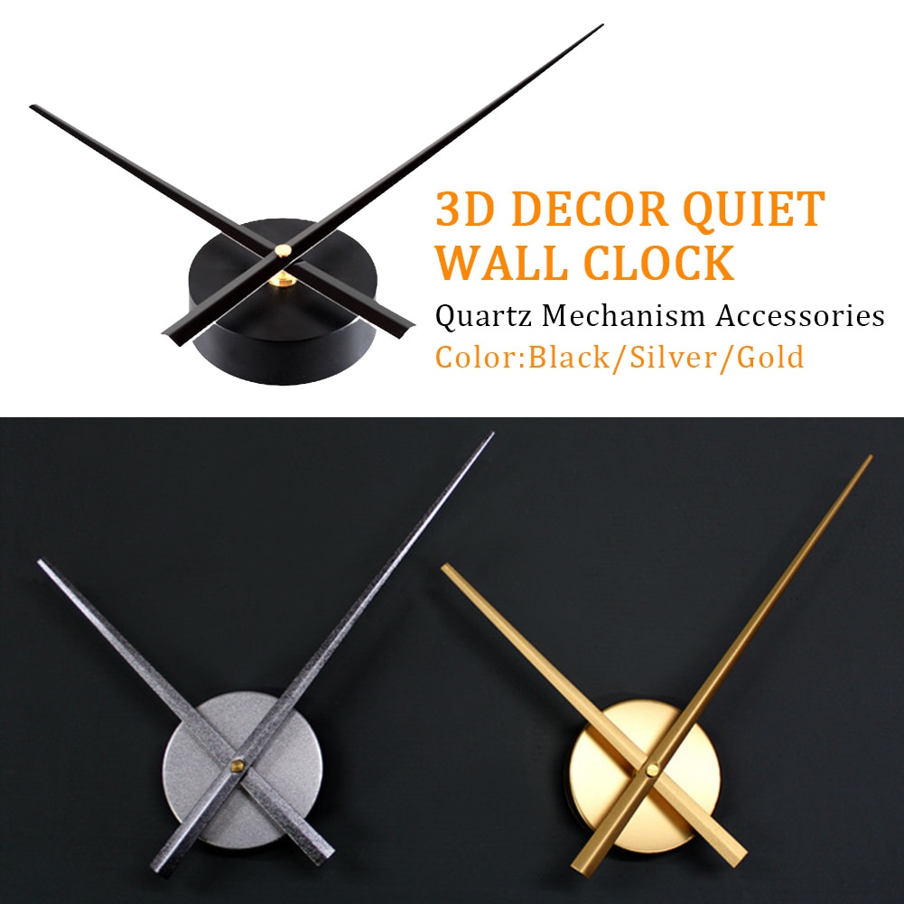 Frameless Bedroom 3D Hour Hands Accessories Living Room Wall Clock DIY Large Needles Lounge Home Decor Quartz Mechanism Quiet