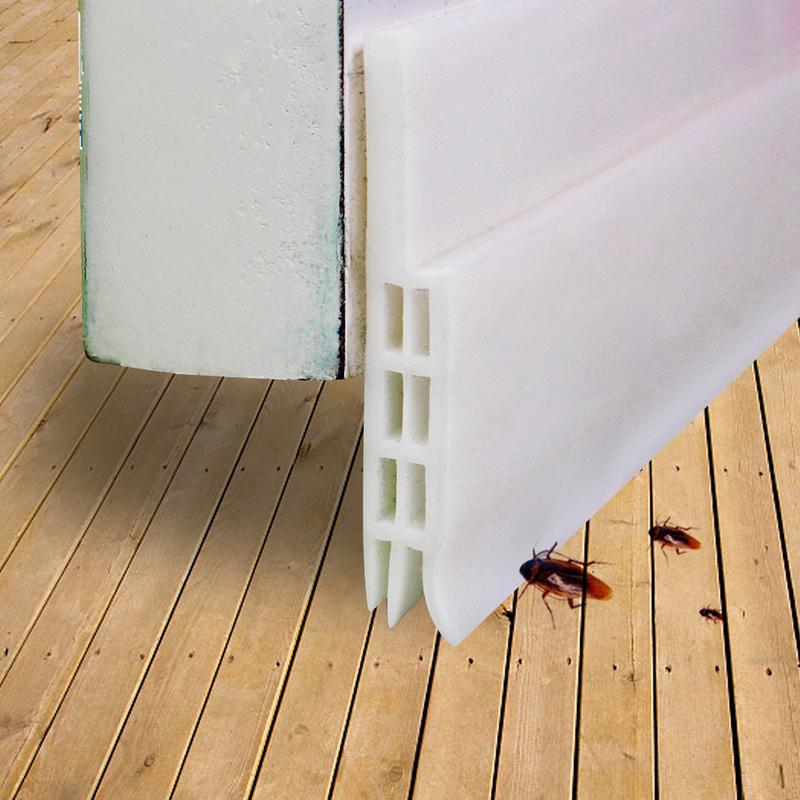Bouchon de tirage anti-froid de porte | Bande d'étanchéité en caoutchouc insonorisée, coupe-vent, protège votre porte contre les insectes, les insectes: WHITE