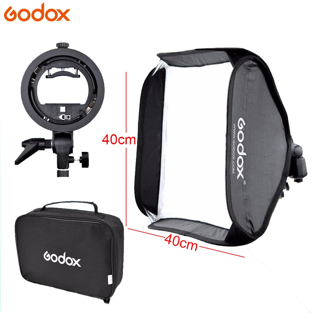 Godox Flash Softbox Kit 40x40 cm 15 "* 15", 60x60 cm 24 "* 24", 80x80 cm 31 "* 31" + S type support de Studio support de montage Bowen
