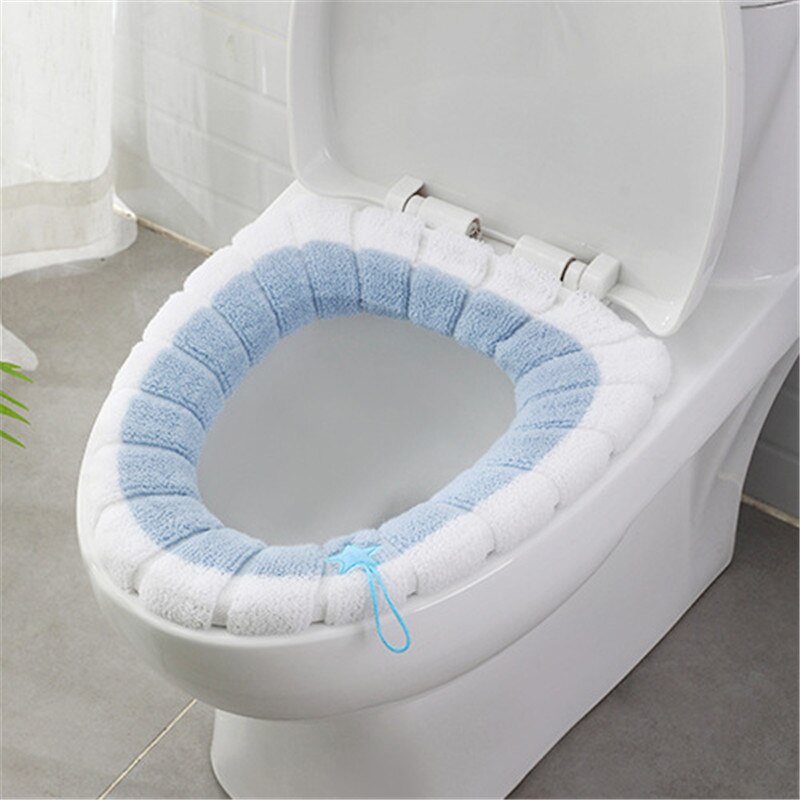 Zachte Toilet Seat Cover Comfortabele Universele Toilet Seat Cover Warm Herbruikbare Wc Mat Seat Case Wc Deksel Cover: bule