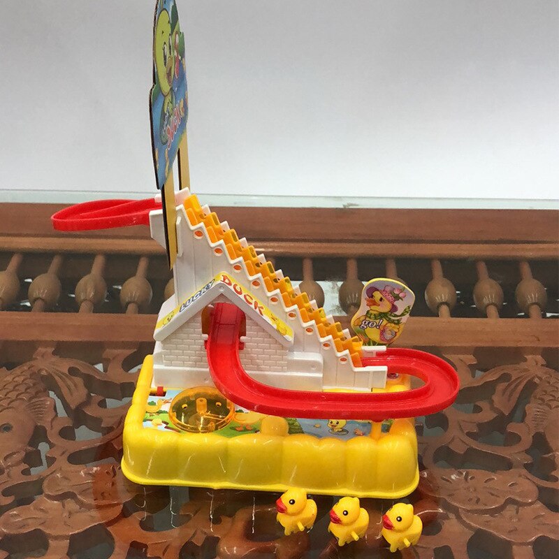 ODILO-Mini pato eléctrico de dibujos animados para niños, Escala de escaleras, sonido y música ligera, 1 Uds.
