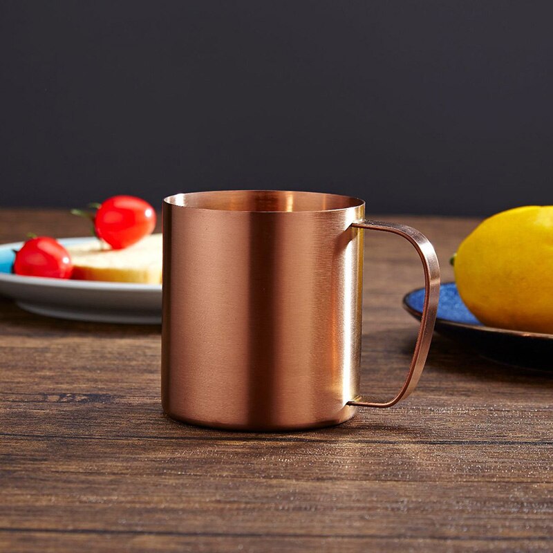 304 Edelstahl Bier Becher 480ml Schleifen Große Wasser Tasse Haushalts Waren: Rose gold