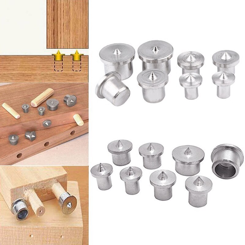 6 -12mm Dowel Tenon Multi Dowel Center Point Set Tool Joint Alignment Pin Dowelling Hole Wood Timber Marker Align 16Pcs