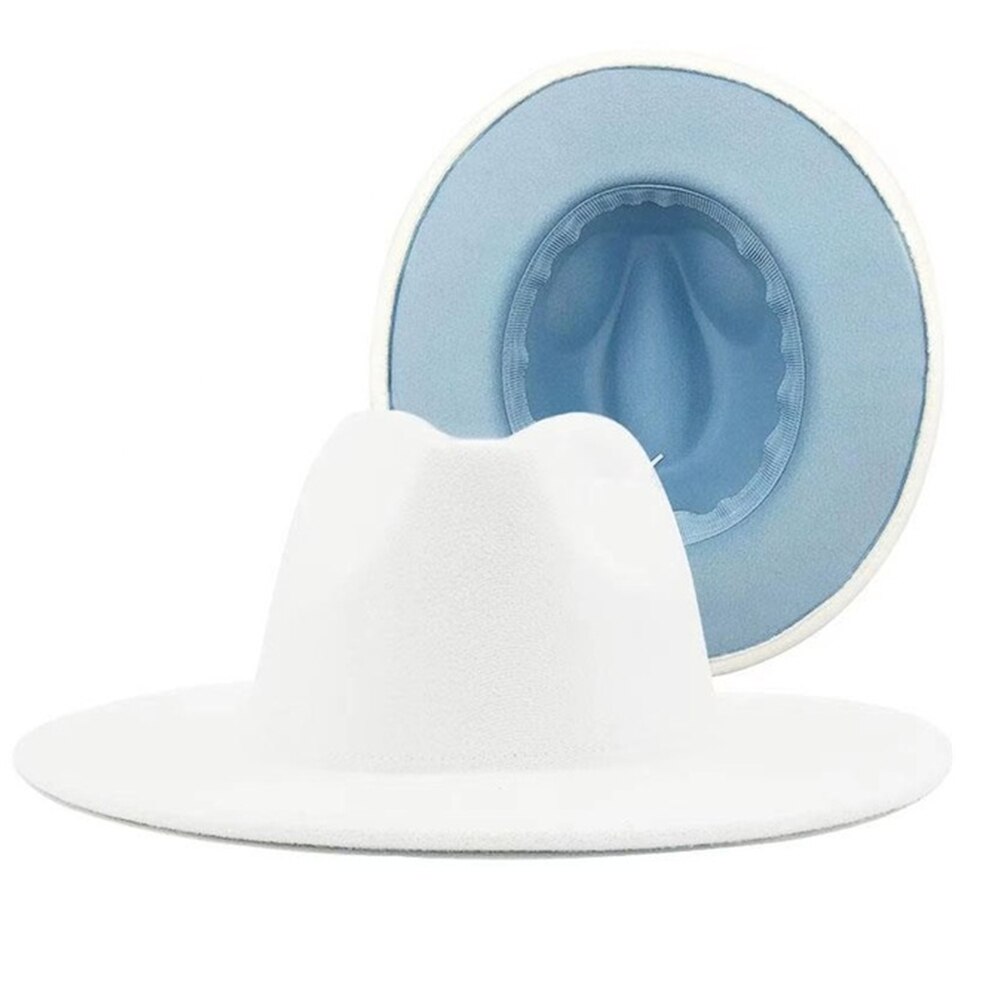 Chapeau en feutre pour femmes, couleur vert citron, chapeau fédoras jaune, à la , couleur mixte, jazz, blanc et rose: Rose