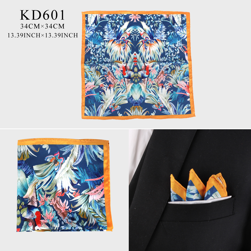 Print Pocket Square For Men Women Floral Printing Kerchief Men's Handkerchiefs Soft Suits Square Handkerchief Towels Scarves: WHITE